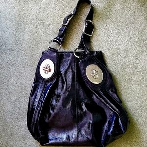 AUTHENTIC COACH "PEYTON"  TEXTURED PATENT LEATHER BAG